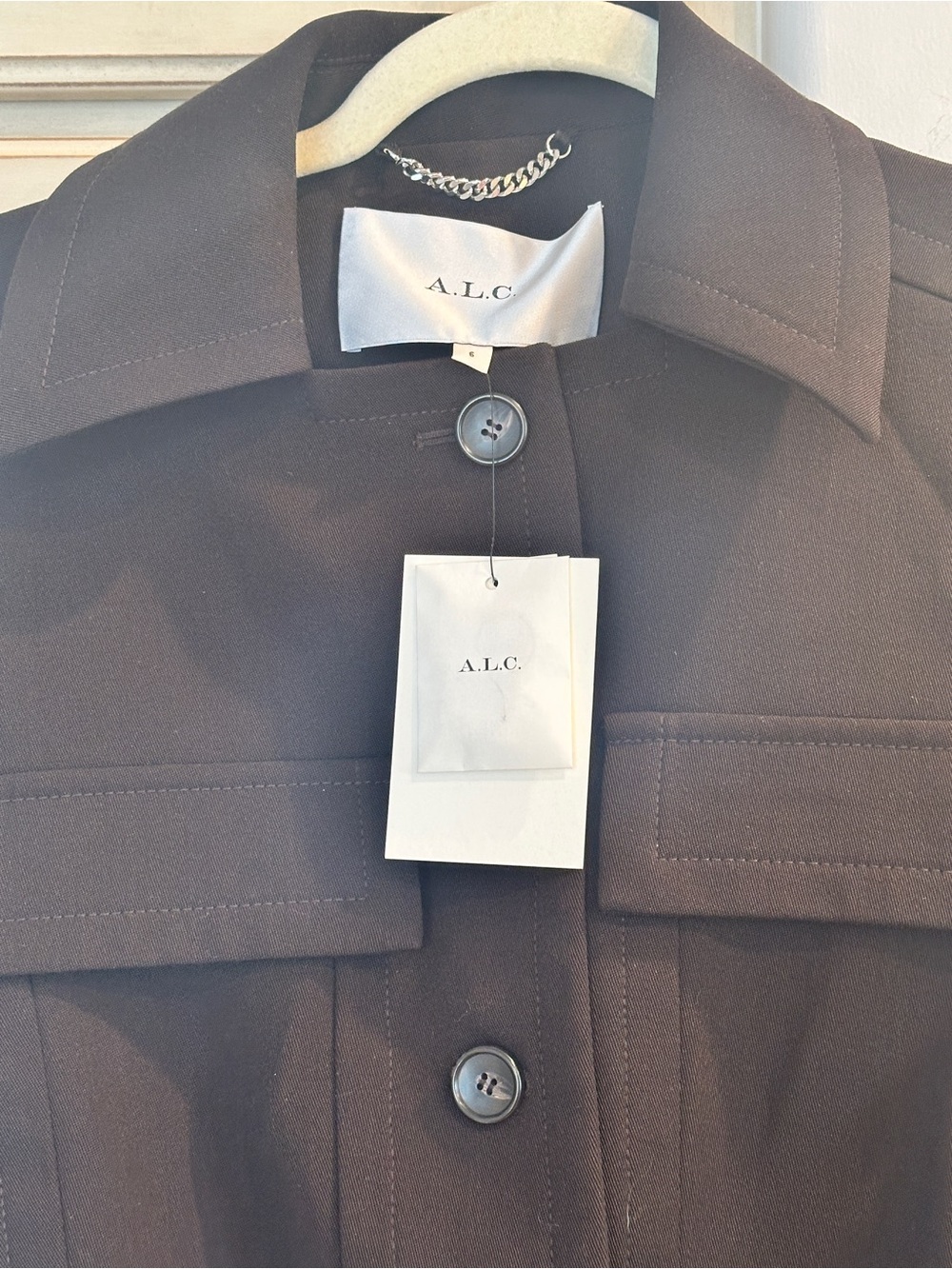A.L.C. Women's Blake wool-blend tailored crop blazer jacket - Picture 7 of 7